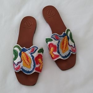 TORY BURCH BIANCA FLAT SANDALS Sz 7.5